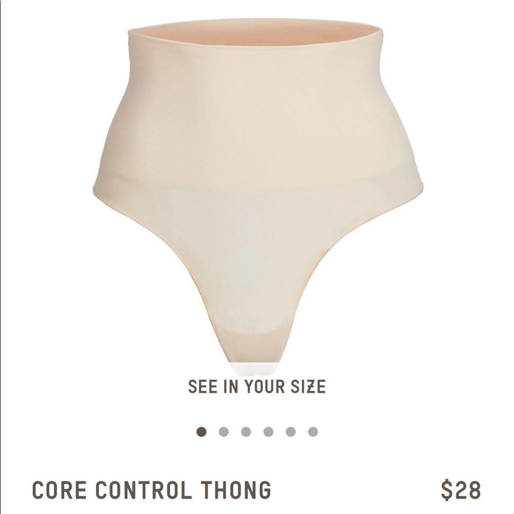 Skims Core Control Thong - Sand color - Size S/M